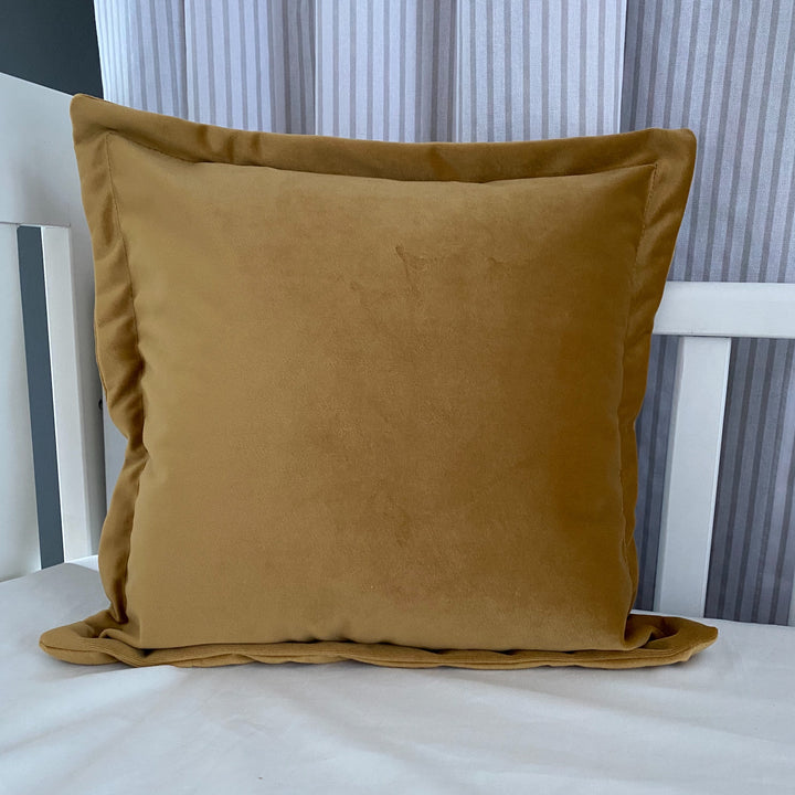 Coussin 14x14 Velour moutarde