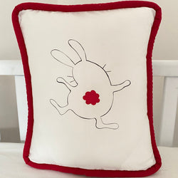 Coussin 12x14 Lapin rouge